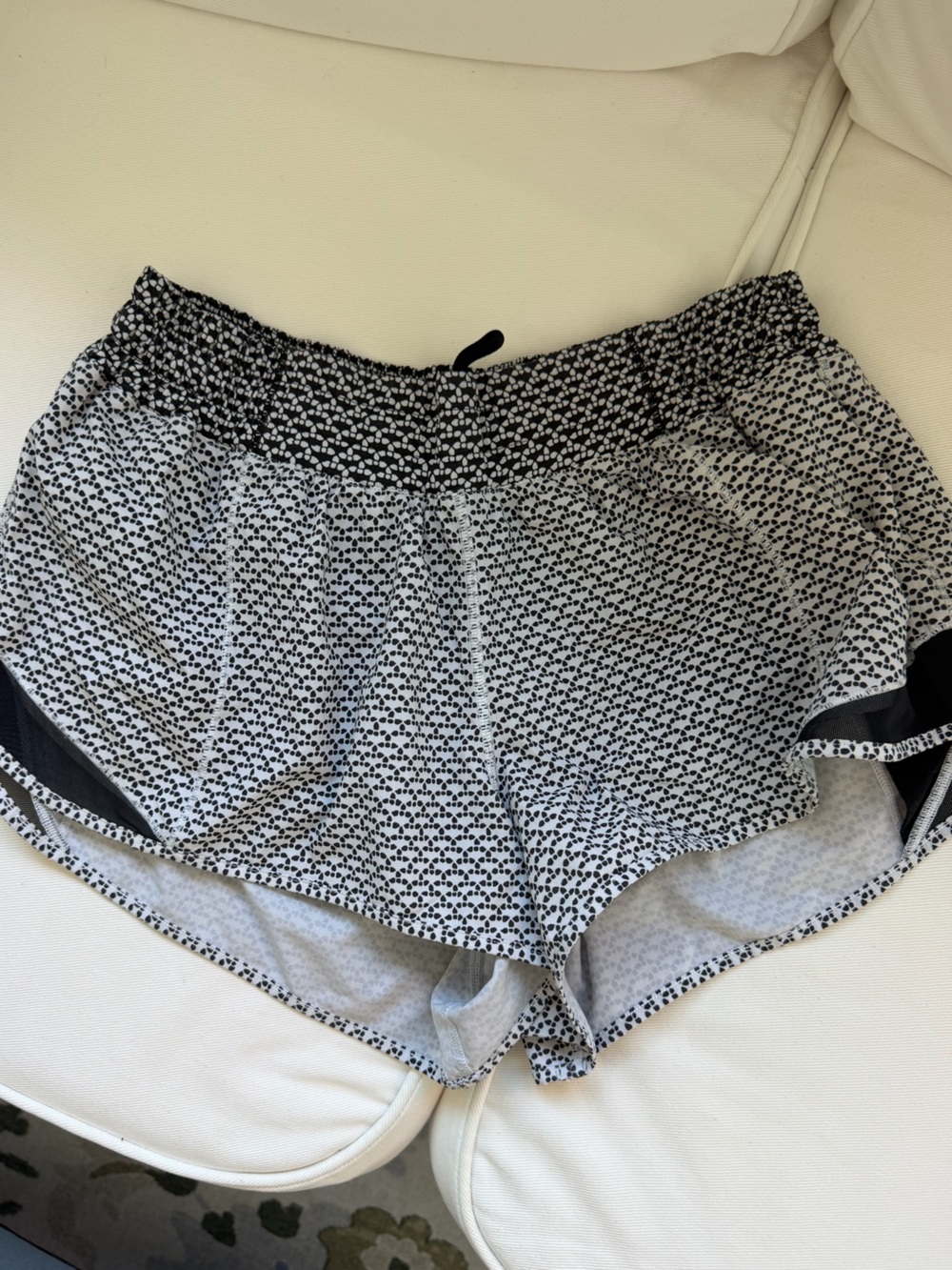 lululemon athletica Black and White Printed Athletic Shorts
